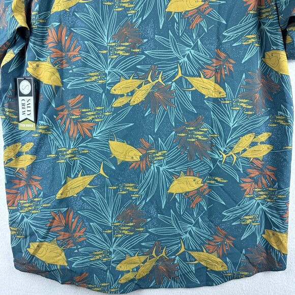 NWT Salty Crew Button Shirt Mens L Tech Woven Fishing Coastal Skate Beach Casual - Picture 10 of 11